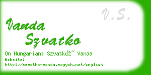 vanda szvatko business card